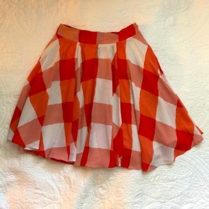 Orange plaid skirt